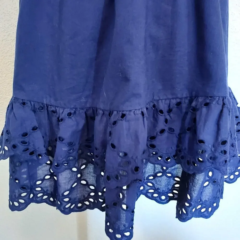 Nine West Blue One Shoulder Lace Hem Dress w/Belt Size 10P - Picture 5 of 11